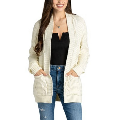 Jack & Missy Women’s Aspen Cable Knit Midweight Cardigan Acrylic Size S-XL