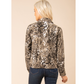 Simply Noelle Wild Instincts Chino Zip Front Animal Print Jacket