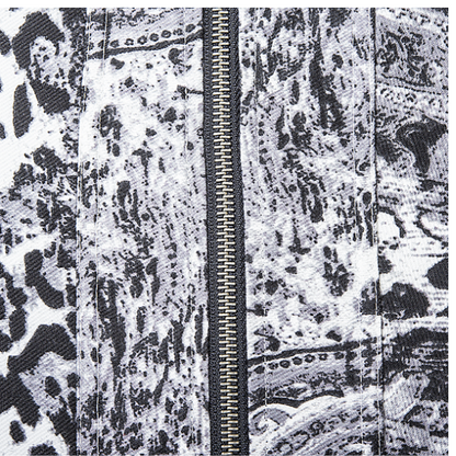 Simply Noelle Wild Instincts Chino Zip Front Animal Print Jacket