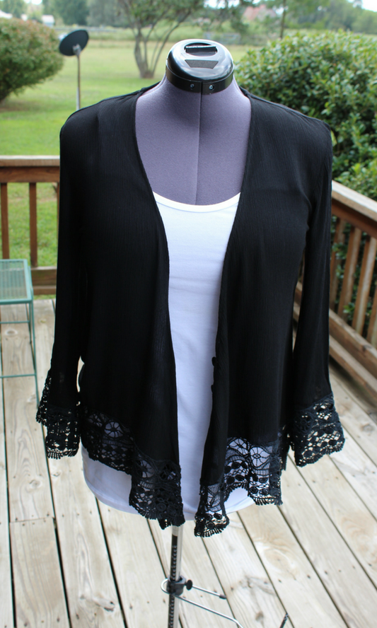 Simply Noelle Women's Relic Cover Up Jacket Black/White