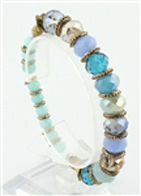 Multicolored Blue Beaded Bracelet