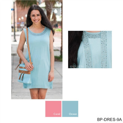 Jeweled Solid Dress by Simply Noelle