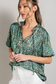 e:esome Women’s Tie Front Short Sleeve Blouse Top Polyester Size S-L