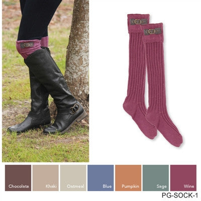 Women's Boot Socks with Buckle Trim by Simply Noelle